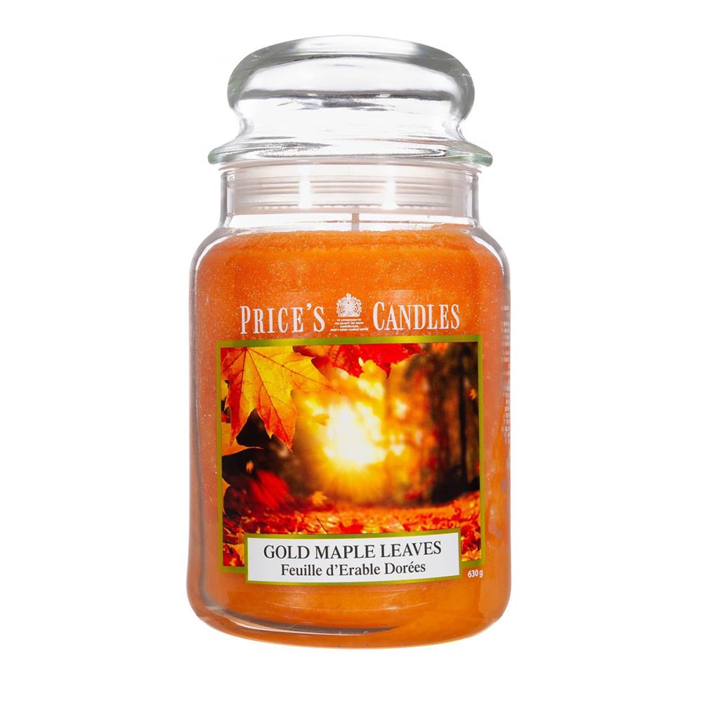 Price's Gold Maple Leaves Large Jar Candle £11.99